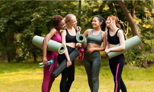 Como diferenciar a frente da parte de trás de um tapete de ioga?